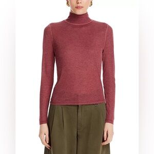 Madewell Second Skin Mock Neck Long Sleeve Tee – Heather Merlot – S